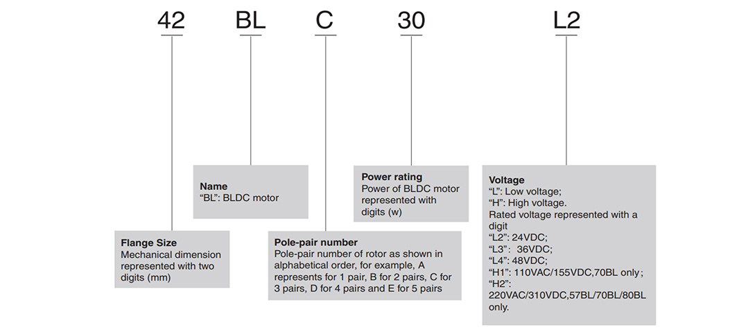 S80 Series Brushless Motor Numbering Information